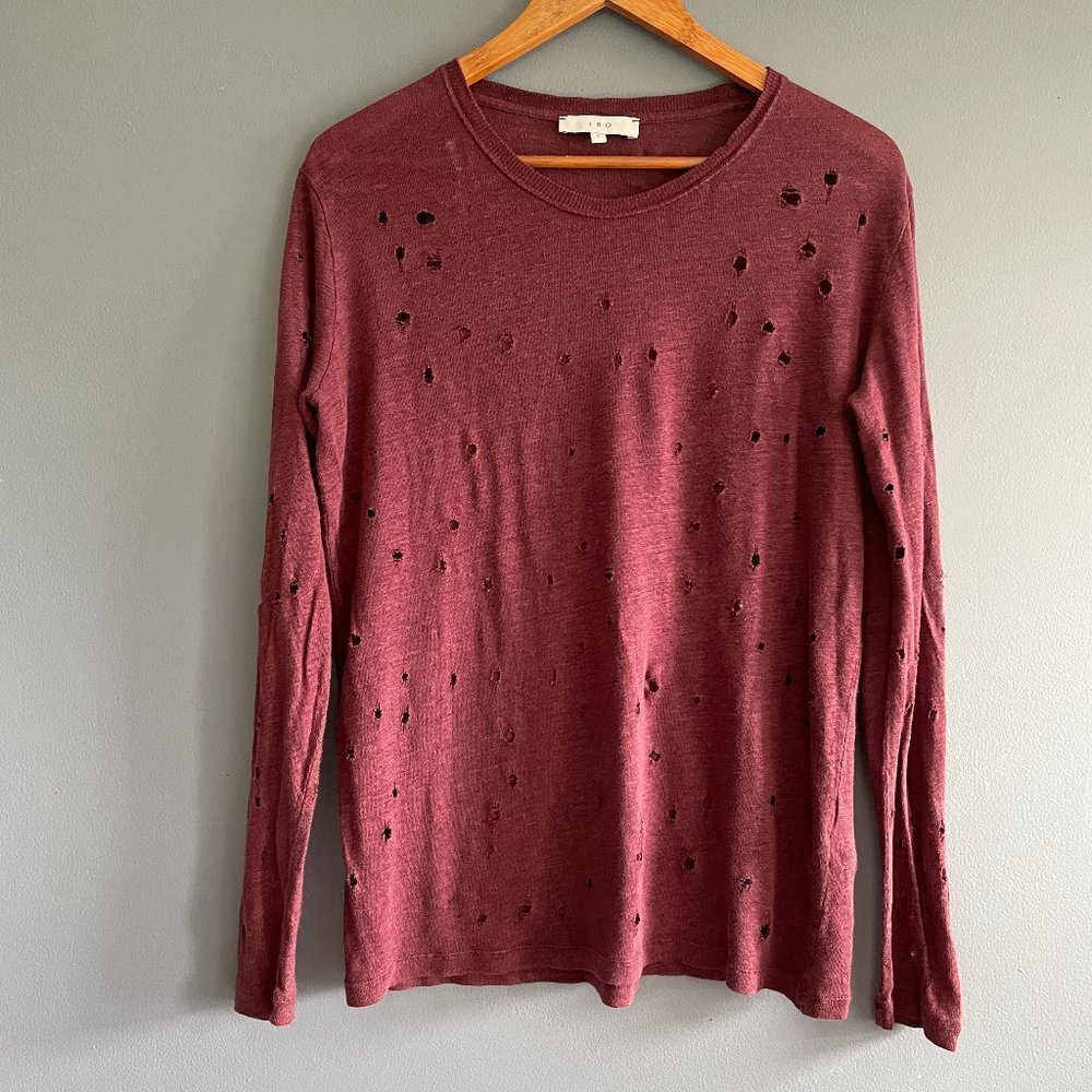 IRO Burgundy Long Sleeve Top